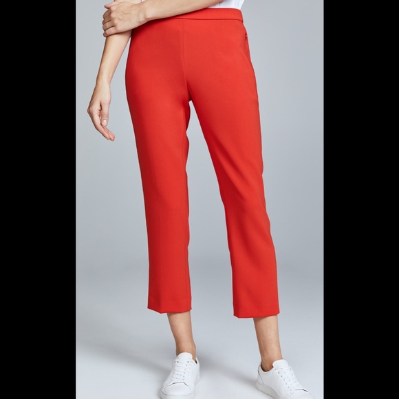 Theory Red Crepe Pull On Pants - Picture 1 of 6